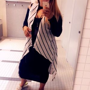 White black striped cardigan only